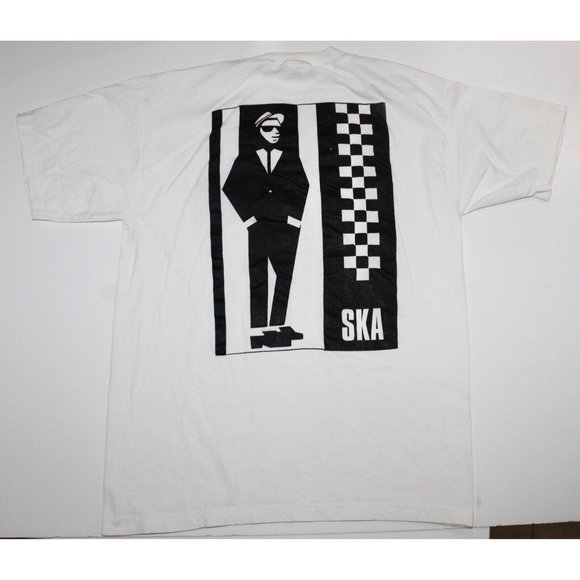 Vintage SKA Punk Music Tour T Shirt Tee White 2-Sided Mens Size L Single Stitch - Picture 6 of 9